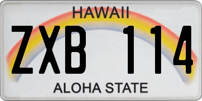 HI license plate ZXB114