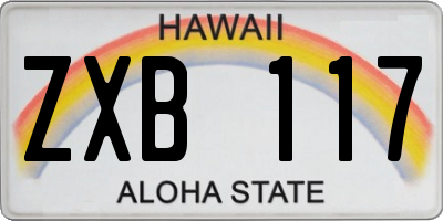HI license plate ZXB117