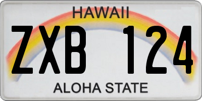 HI license plate ZXB124