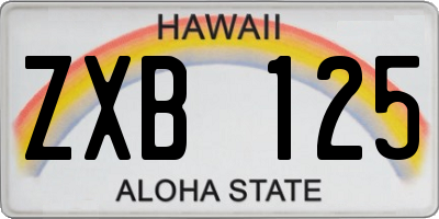 HI license plate ZXB125
