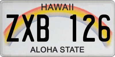 HI license plate ZXB126