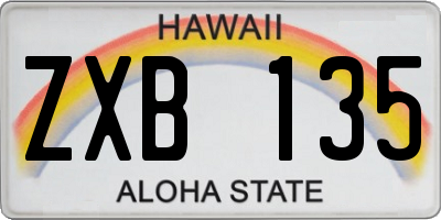 HI license plate ZXB135