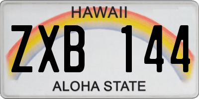 HI license plate ZXB144