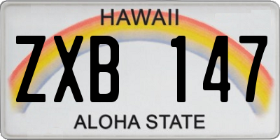 HI license plate ZXB147