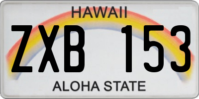 HI license plate ZXB153