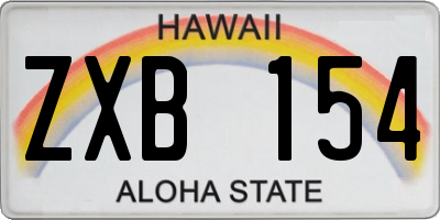 HI license plate ZXB154