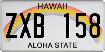 HI license plate ZXB158