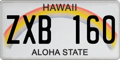 HI license plate ZXB160