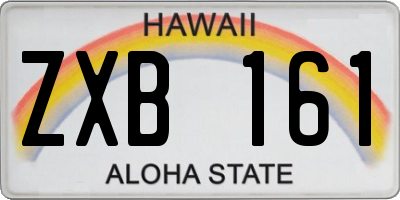 HI license plate ZXB161