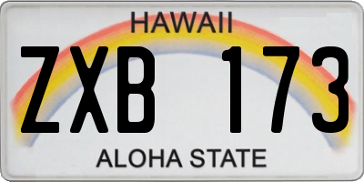 HI license plate ZXB173
