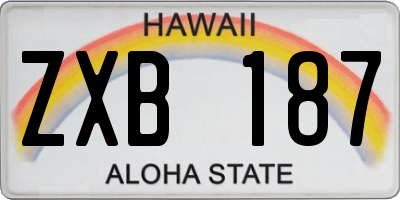 HI license plate ZXB187