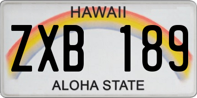HI license plate ZXB189
