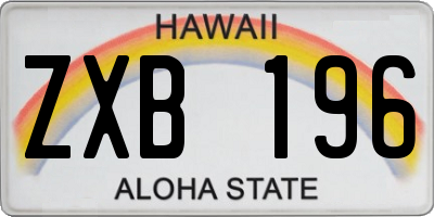 HI license plate ZXB196