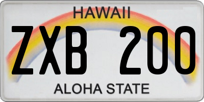 HI license plate ZXB200