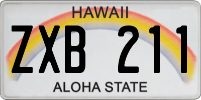 HI license plate ZXB211