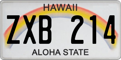 HI license plate ZXB214