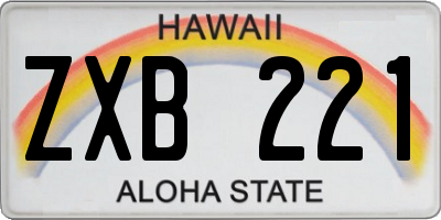 HI license plate ZXB221