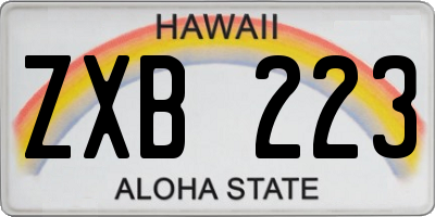 HI license plate ZXB223
