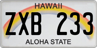 HI license plate ZXB233