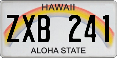 HI license plate ZXB241