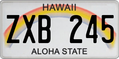 HI license plate ZXB245
