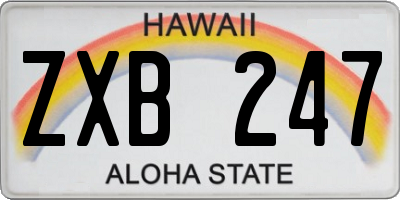 HI license plate ZXB247