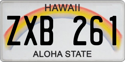 HI license plate ZXB261