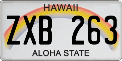 HI license plate ZXB263