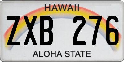 HI license plate ZXB276