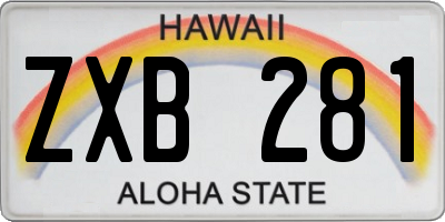 HI license plate ZXB281