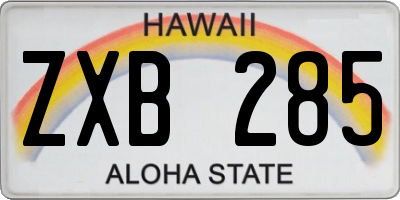 HI license plate ZXB285