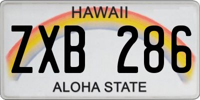 HI license plate ZXB286
