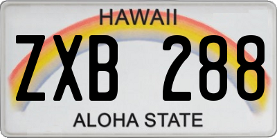 HI license plate ZXB288