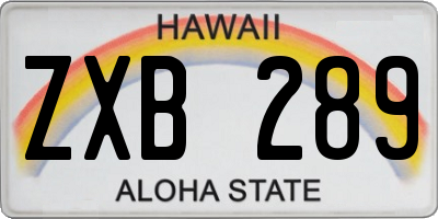 HI license plate ZXB289
