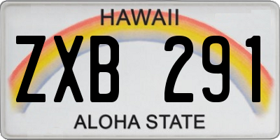 HI license plate ZXB291