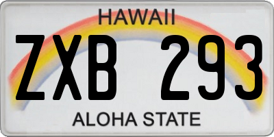 HI license plate ZXB293
