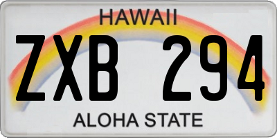 HI license plate ZXB294