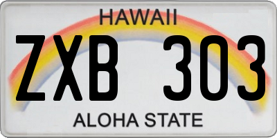 HI license plate ZXB303