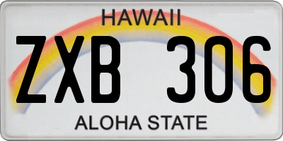 HI license plate ZXB306