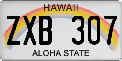 HI license plate ZXB307