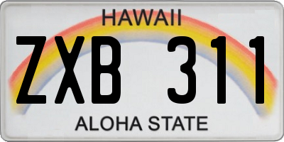 HI license plate ZXB311