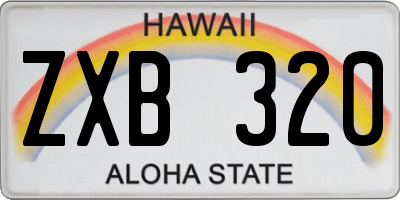 HI license plate ZXB320