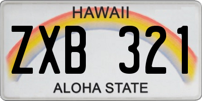 HI license plate ZXB321