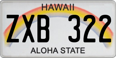 HI license plate ZXB322