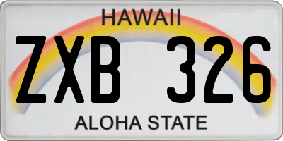 HI license plate ZXB326