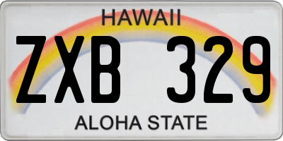 HI license plate ZXB329
