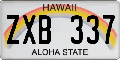HI license plate ZXB337