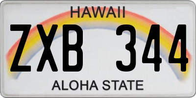 HI license plate ZXB344