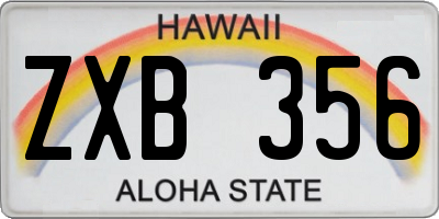 HI license plate ZXB356