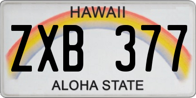 HI license plate ZXB377